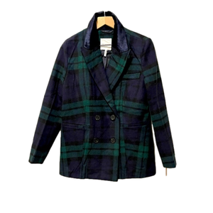 NWT Avec Les Filles Tartan Peacoat
